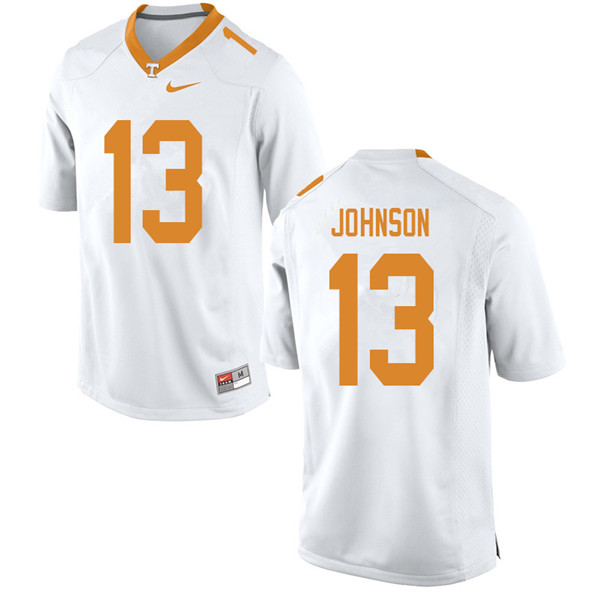 Men #13 Deandre Johnson Tennessee Volunteers College Football Jerseys Sale-White